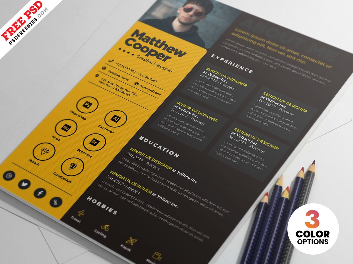 Detail Cv Psd Template Download Nomer 19