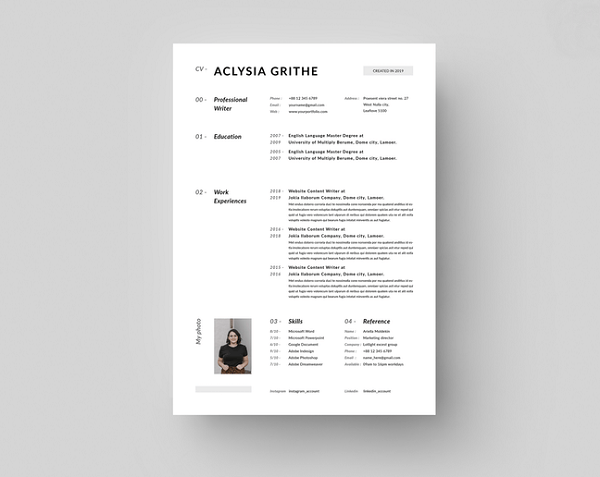 Detail Cv Psd Template Download Nomer 20