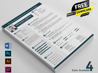 Detail Cv Psd Template Download Nomer 21