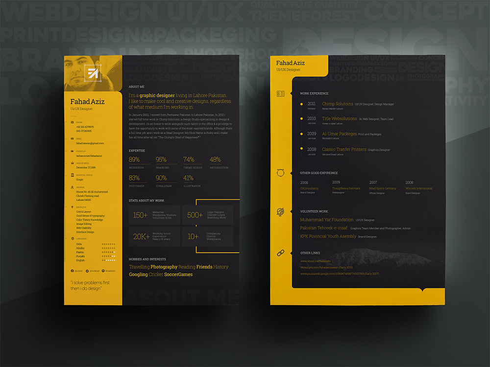 Detail Cv Psd Template Download Nomer 22