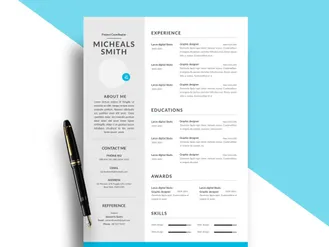 Detail Cv Psd Template Download Nomer 23