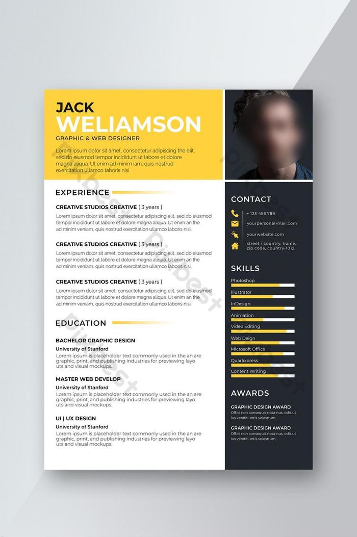 Detail Cv Psd Template Download Nomer 27