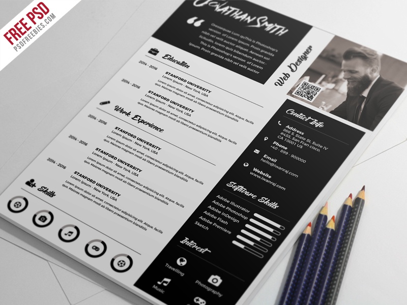 Detail Cv Psd Template Download Nomer 28