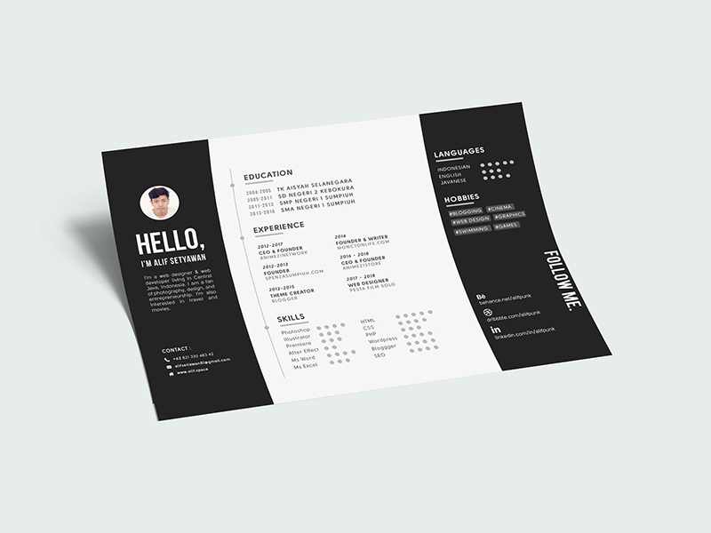 Detail Cv Psd Template Download Nomer 29