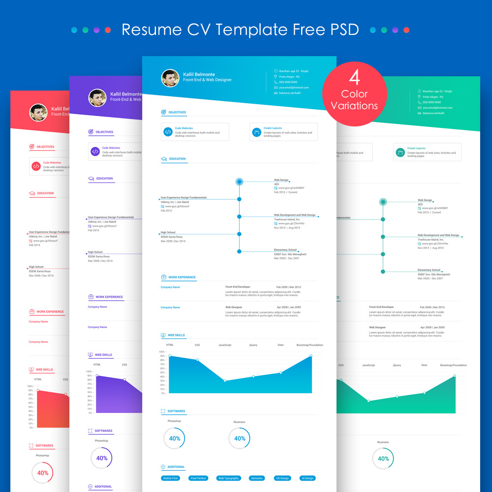 Detail Cv Psd Template Download Nomer 31