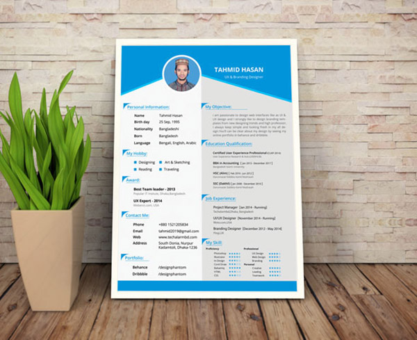 Detail Cv Psd Template Download Nomer 33