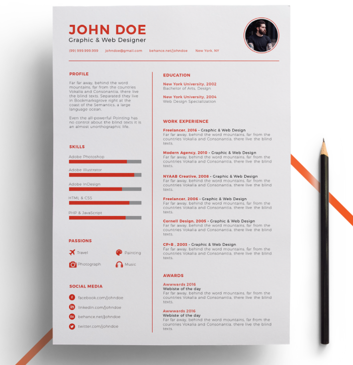 Detail Cv Psd Template Download Nomer 34