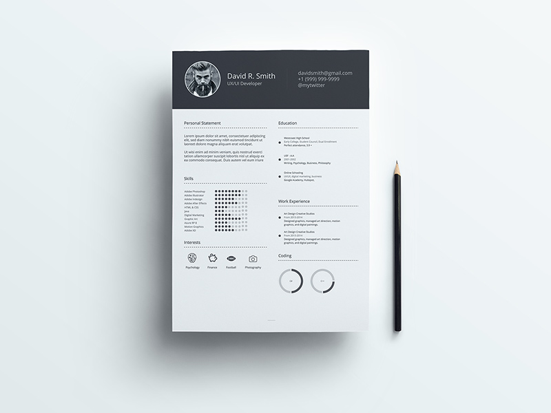 Detail Cv Psd Template Download Nomer 38