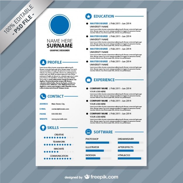 Detail Cv Psd Template Download Nomer 5