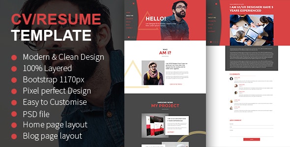 Detail Cv Psd Template Download Nomer 42