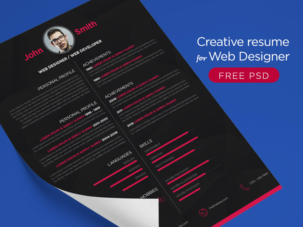 Detail Cv Psd Template Download Nomer 45