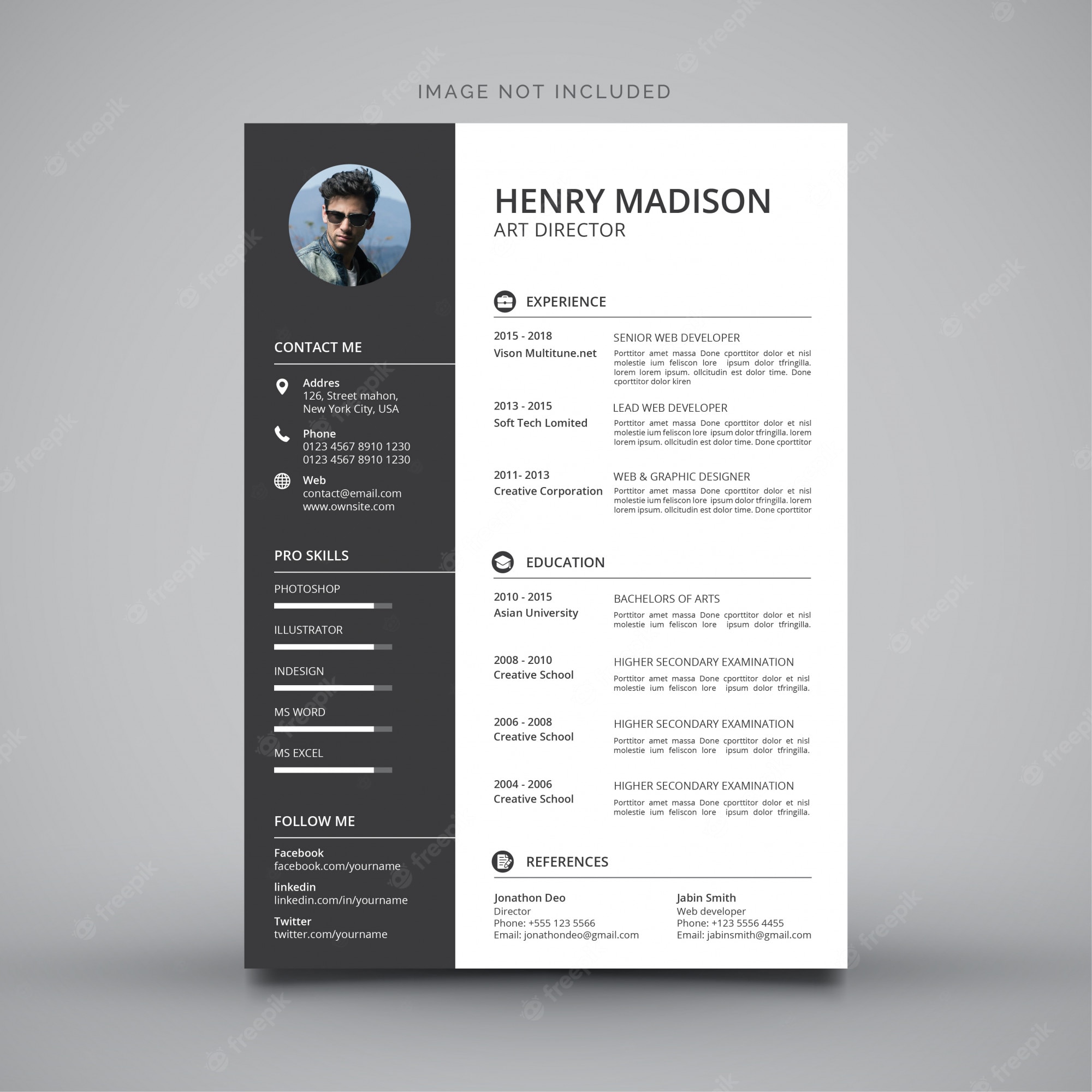 Detail Cv Psd Template Download Nomer 46