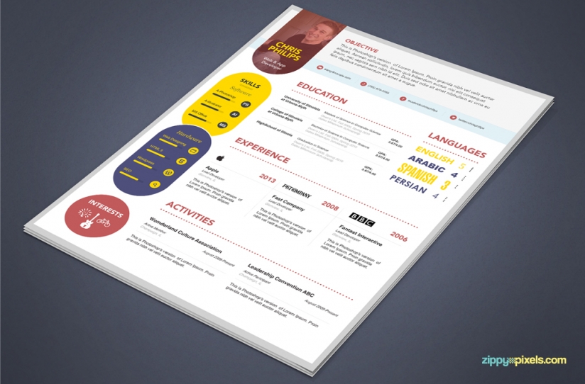 Detail Cv Psd Template Download Nomer 47