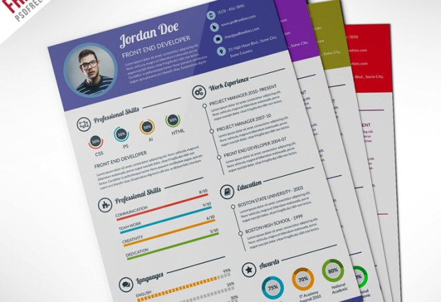 Detail Cv Psd Template Download Nomer 48