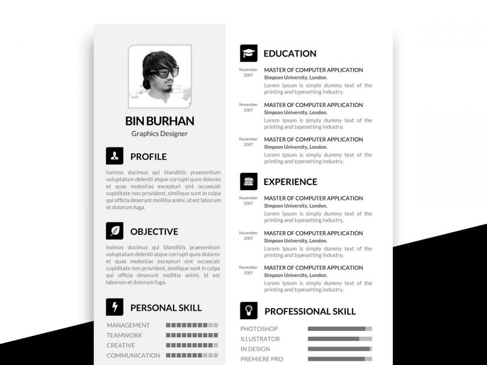 Detail Cv Psd Template Download Nomer 6