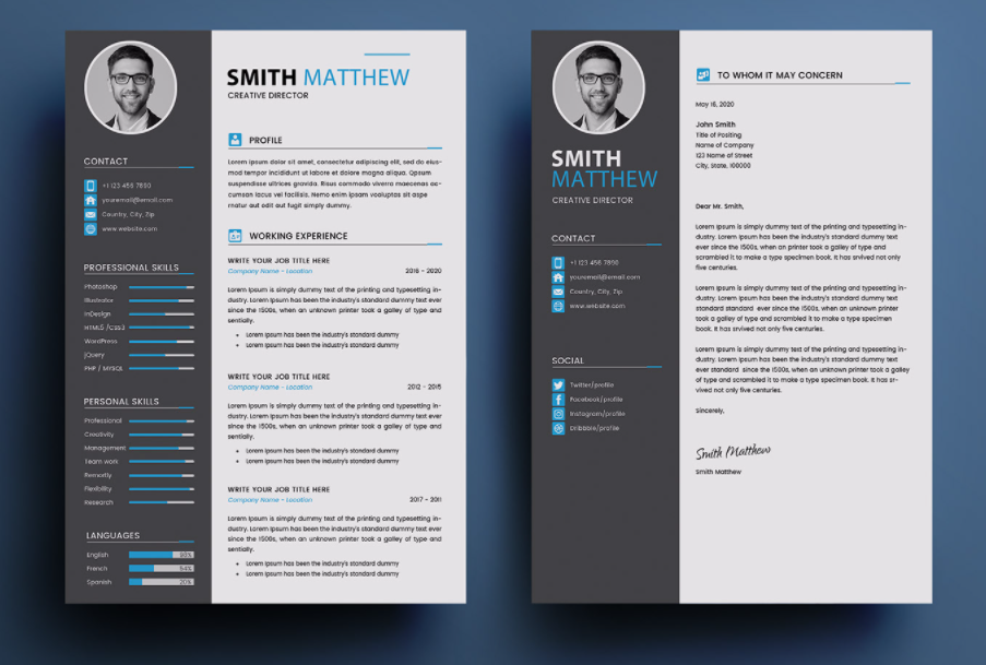Detail Cv Psd Template Download Nomer 7