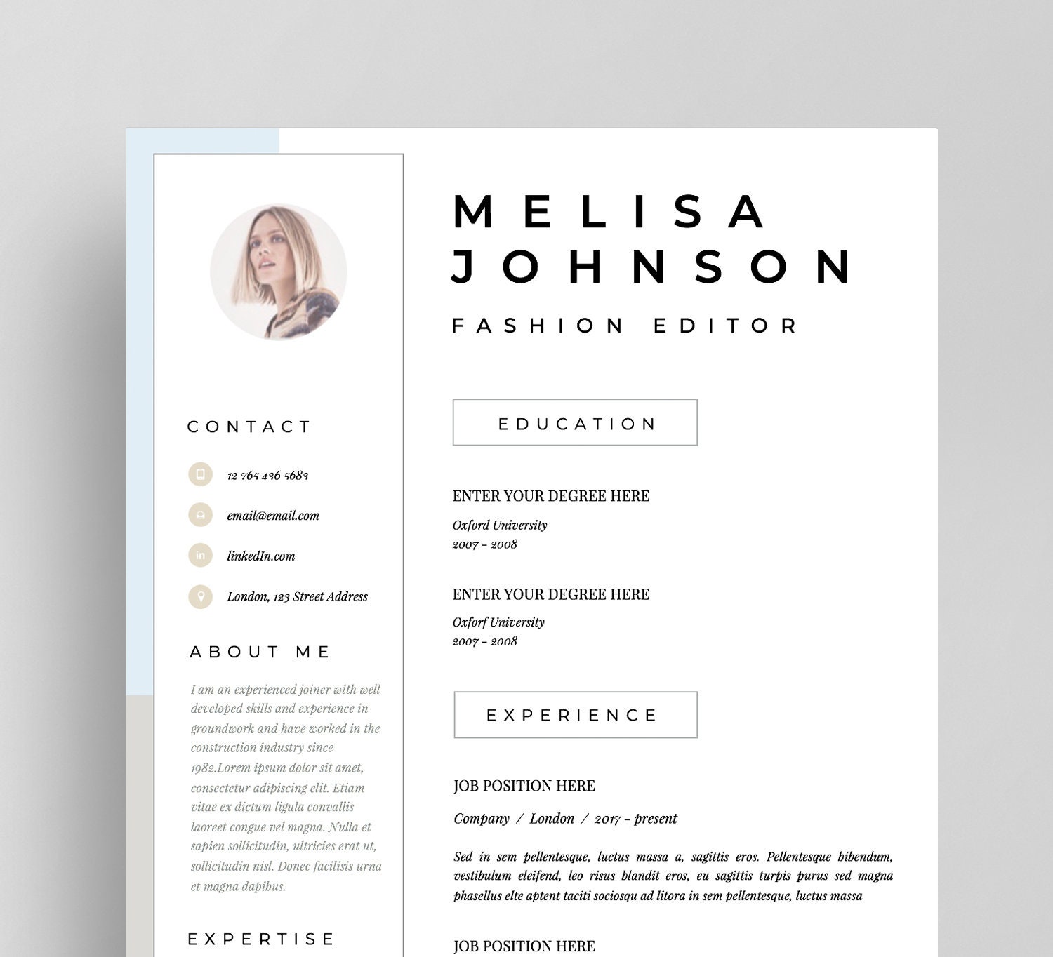 Detail Cv Resume Template Nomer 11