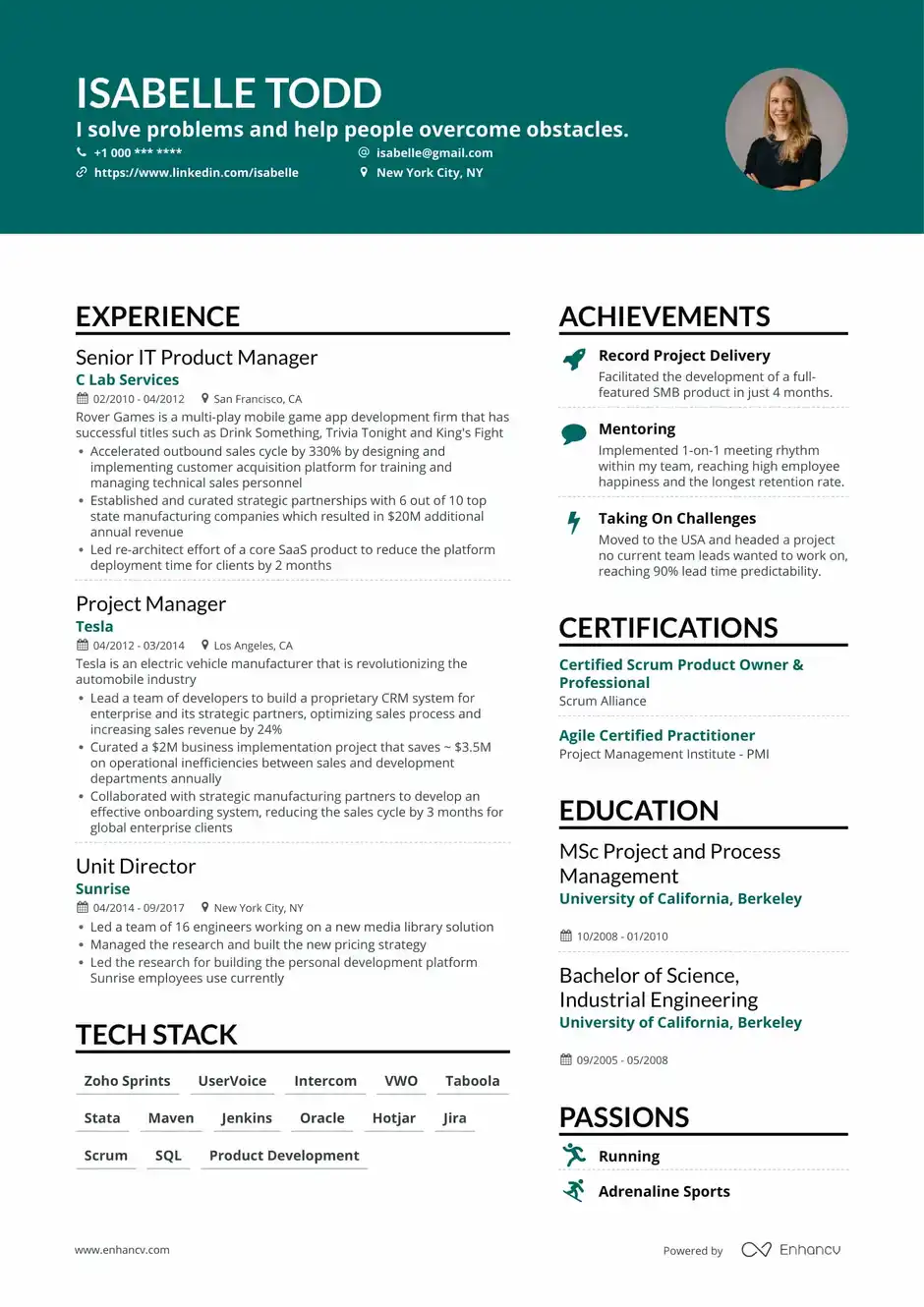 Detail Cv Resume Template Nomer 12