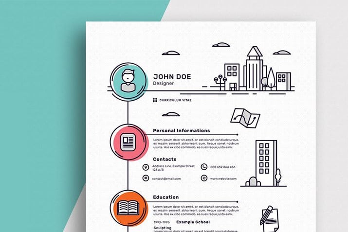 Detail Cv Resume Template Nomer 20