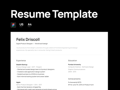 Detail Cv Resume Template Nomer 22