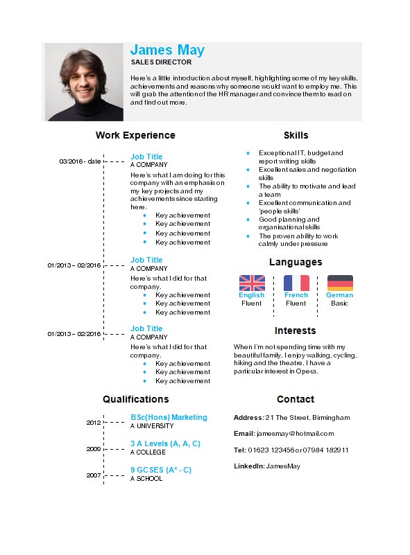 Detail Cv Resume Template Nomer 27