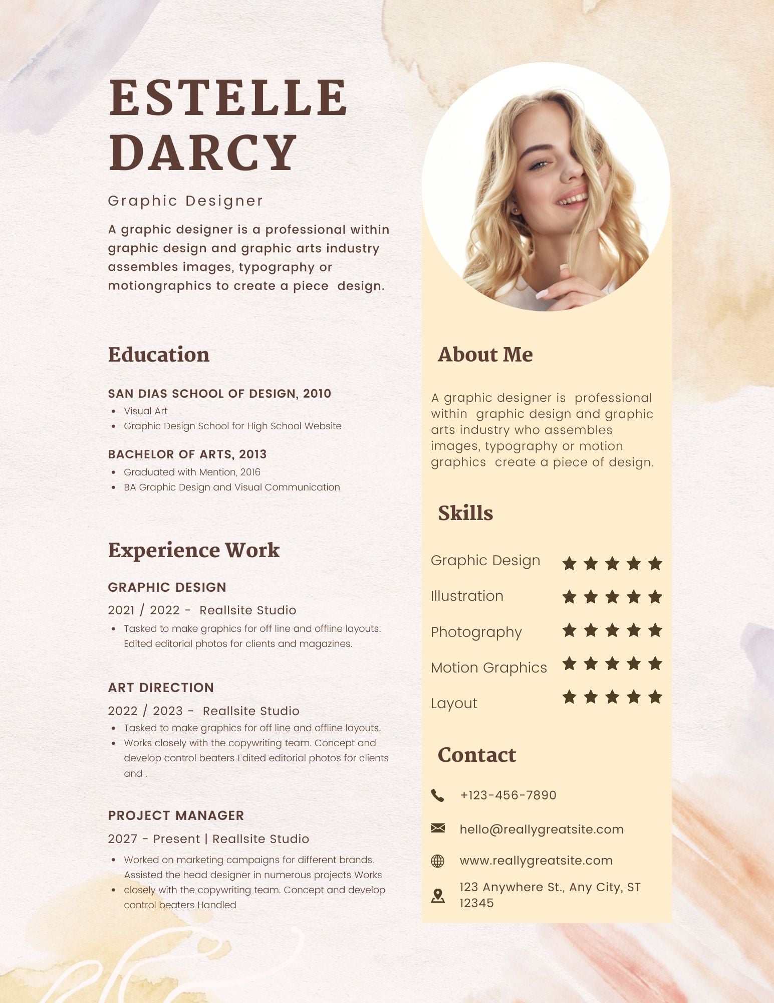 Detail Cv Resume Template Nomer 28