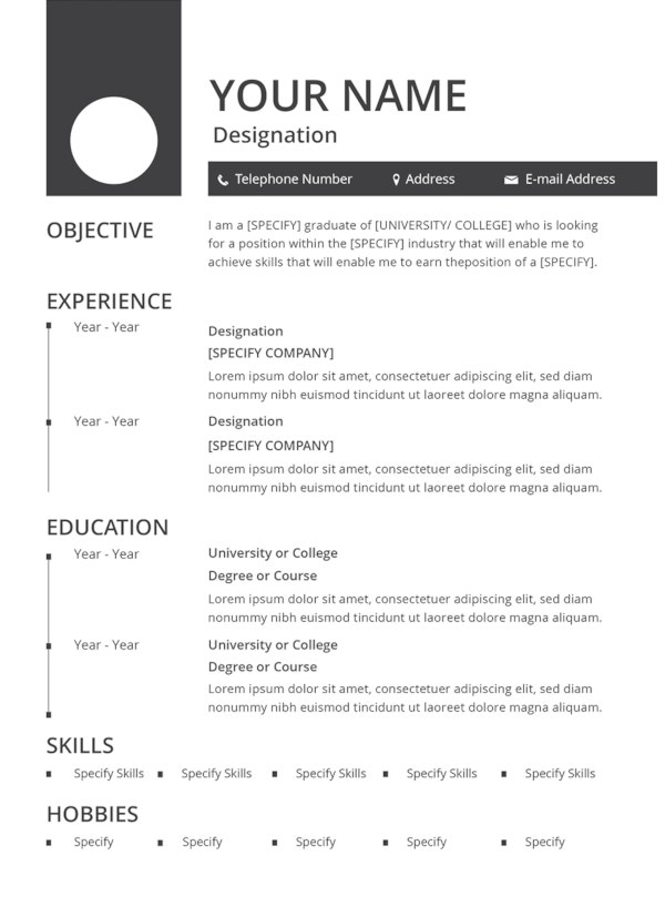 Detail Cv Resume Template Nomer 41