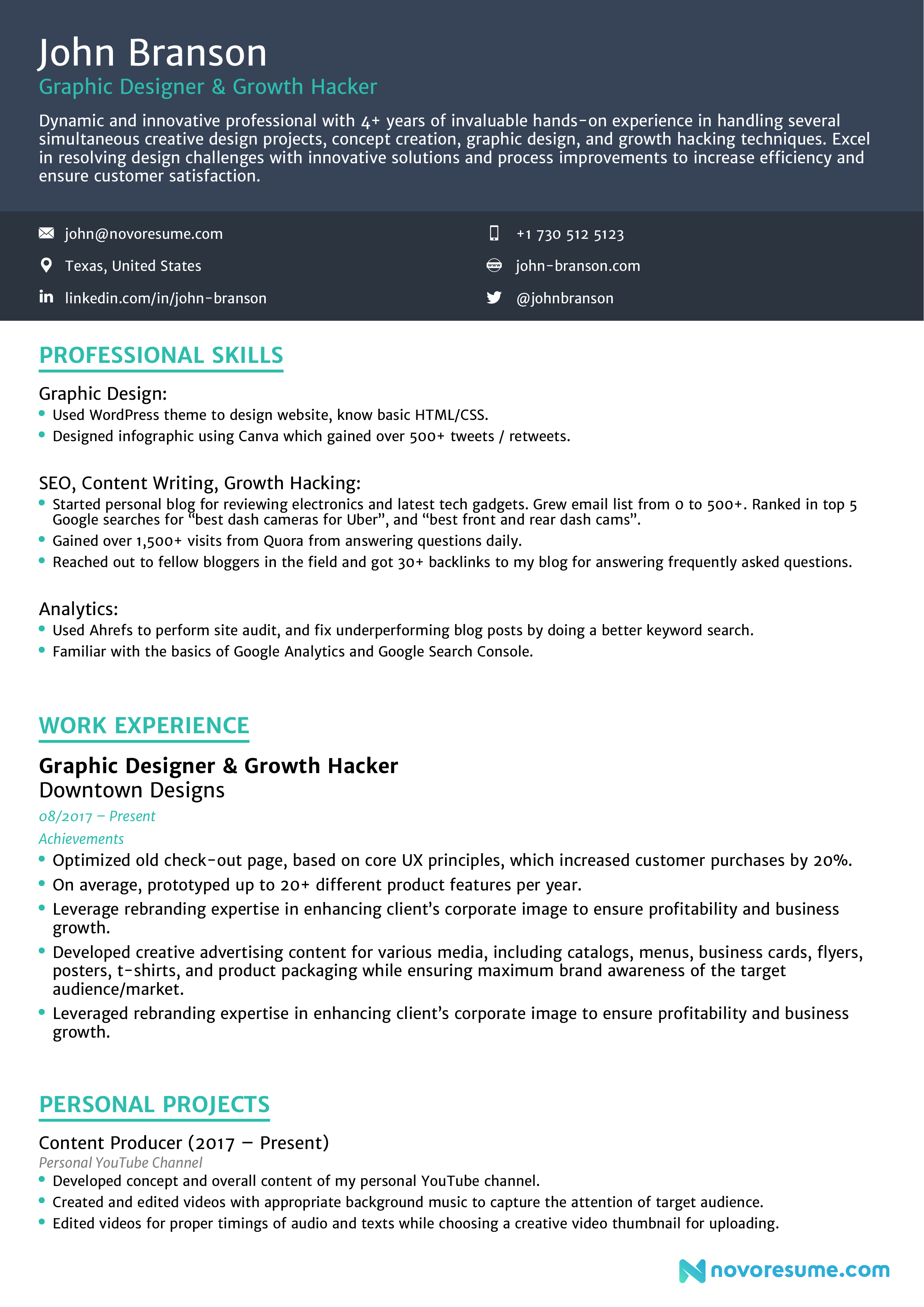 Detail Cv Resume Template Nomer 50