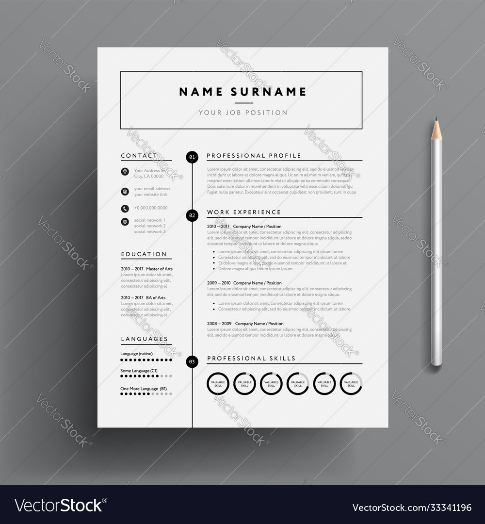 Detail Cv Resume Template Nomer 53