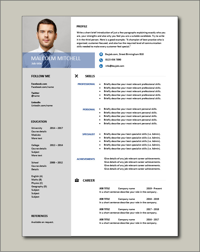 Detail Cv Skills Template Nomer 15