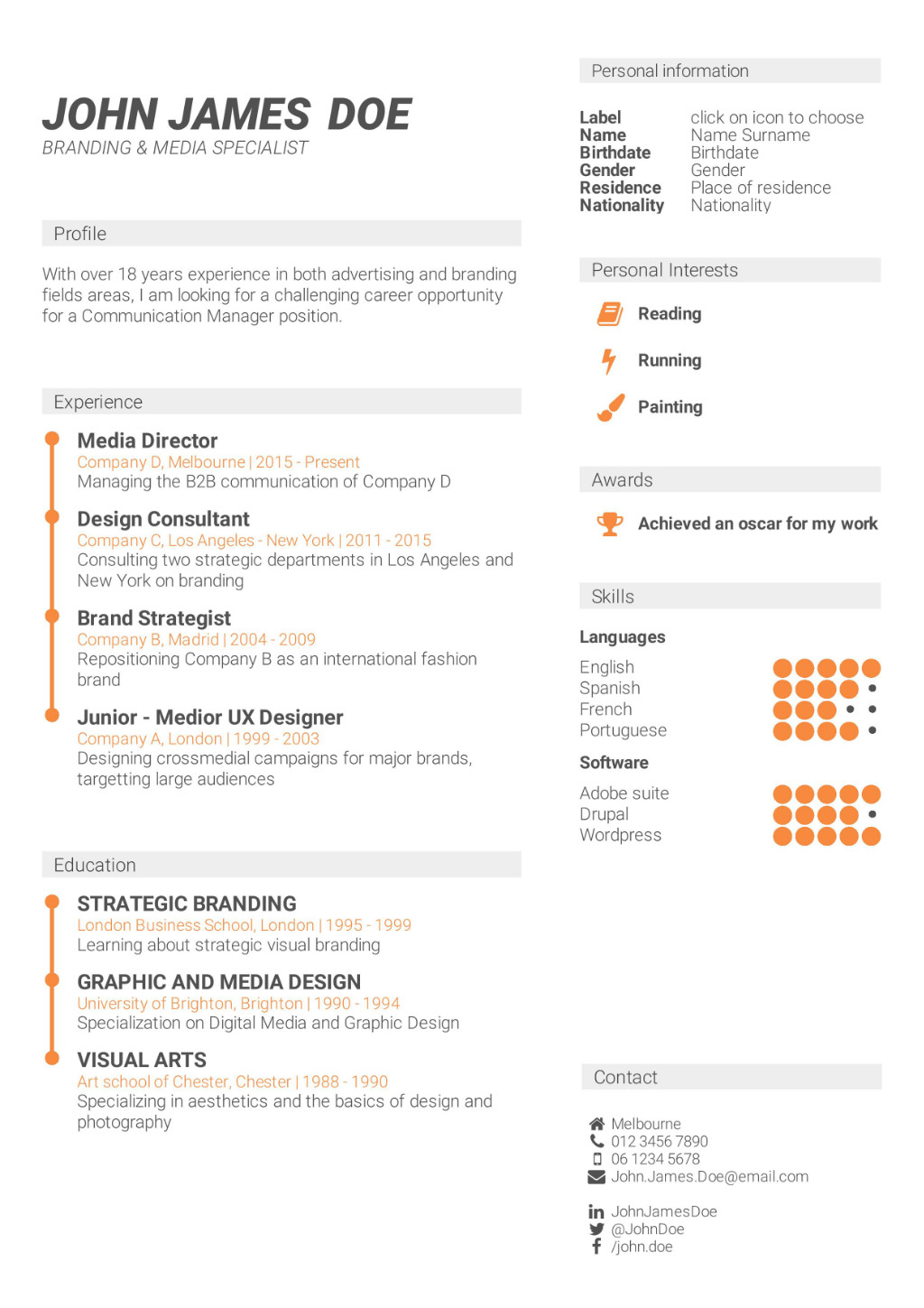 Detail Cv Skills Template Nomer 7