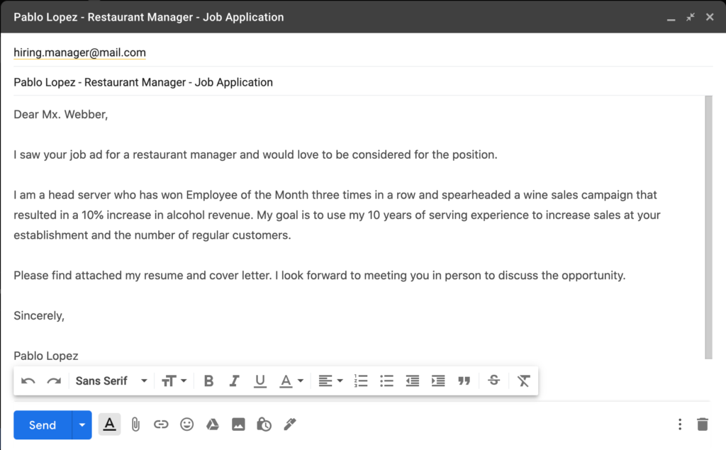 Detail Cv Submission Email Template Nomer 8