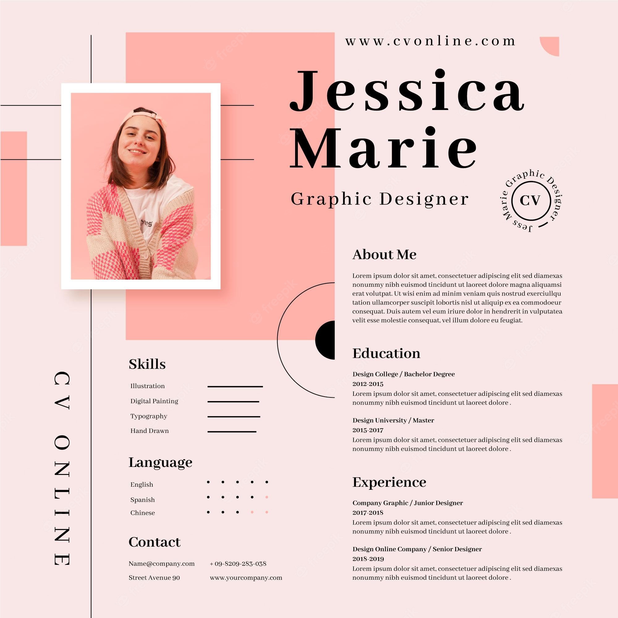 Detail Cv Template Design Nomer 12