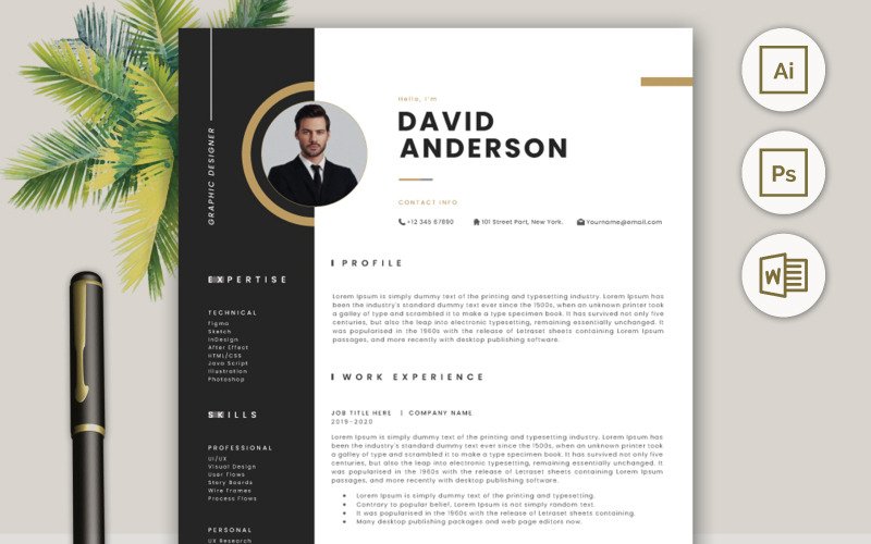 Detail Cv Template Design Nomer 14