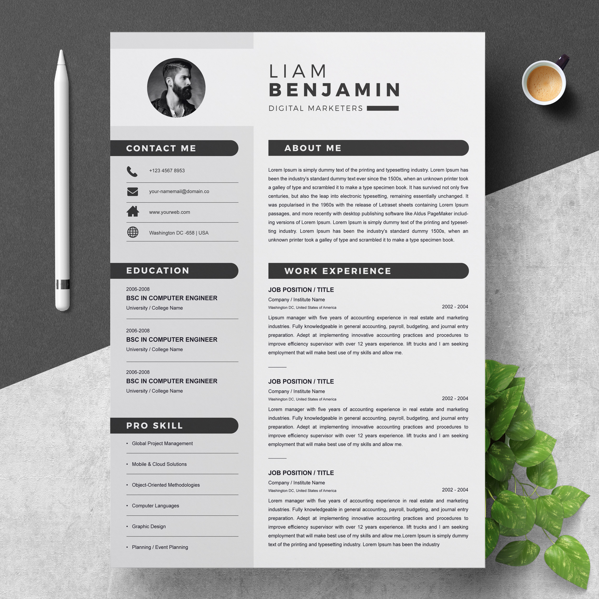 Detail Cv Template Design Nomer 18