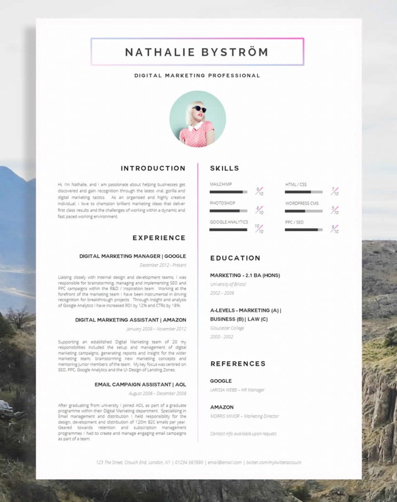 Detail Cv Template Design Nomer 20