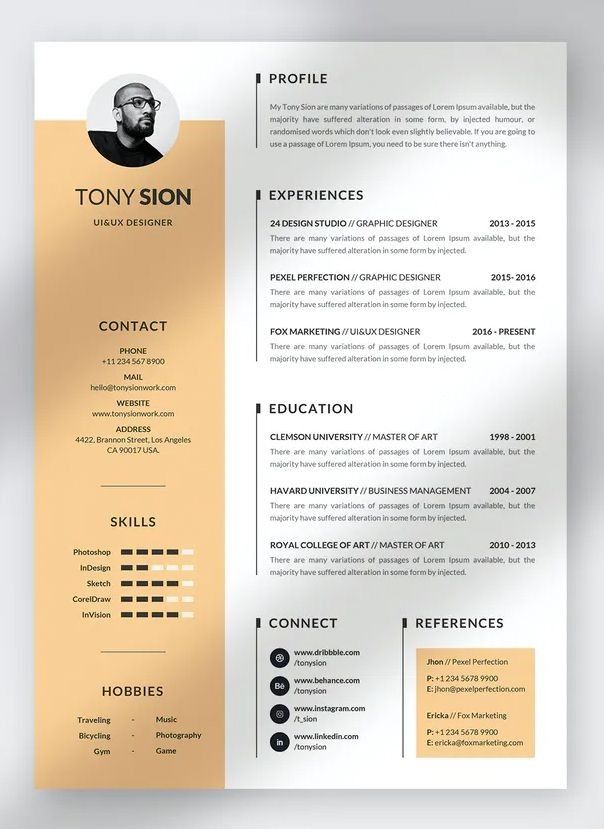 Detail Cv Template Design Nomer 4