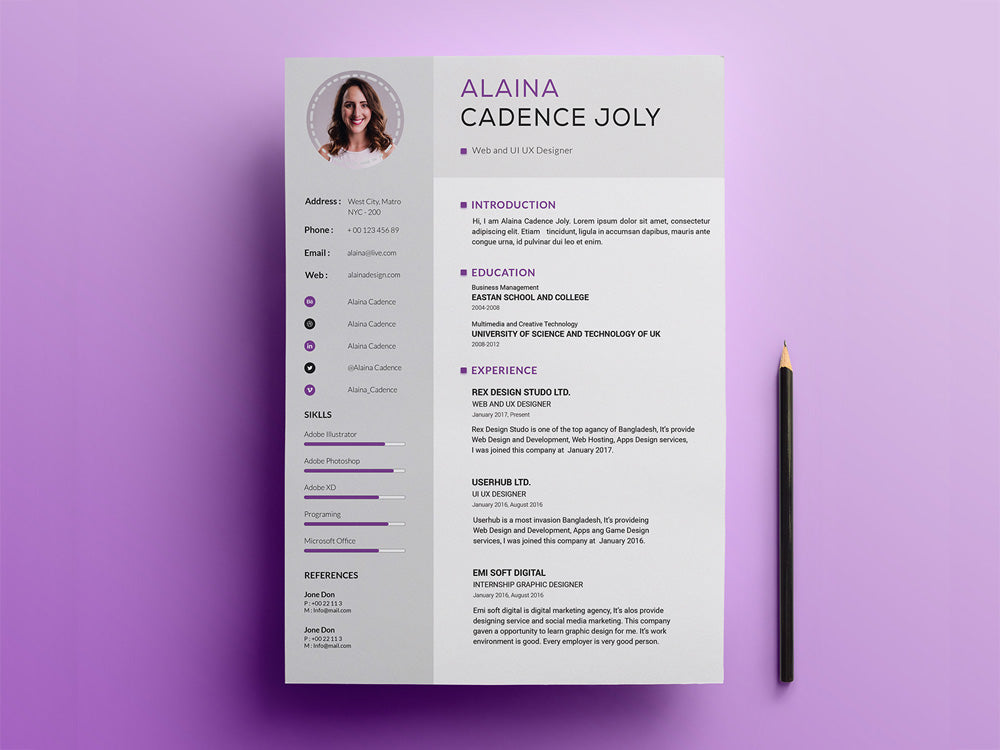 Detail Cv Template Design Nomer 31