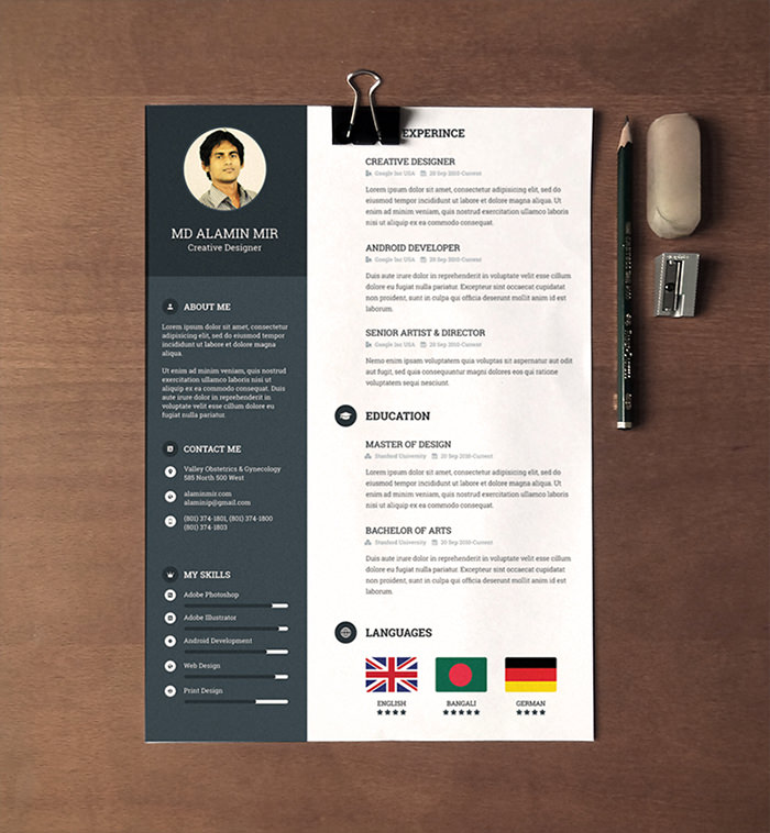 Detail Cv Template Design Nomer 46