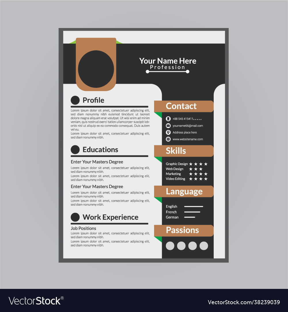 Detail Cv Template Design Nomer 52