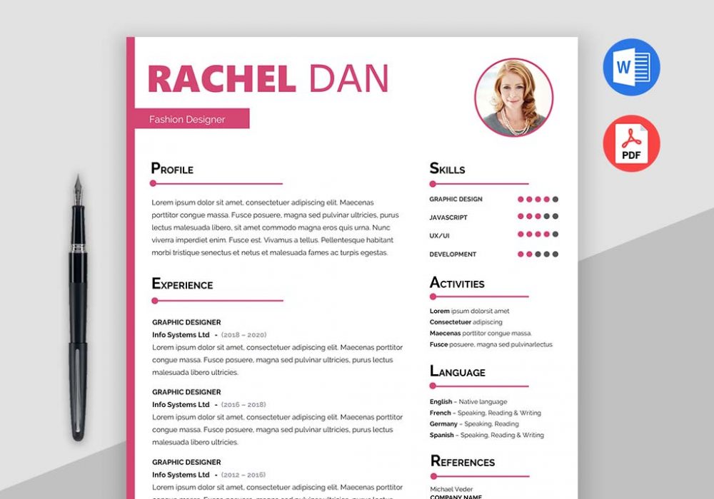 Detail Cv Template Doc Free Nomer 42