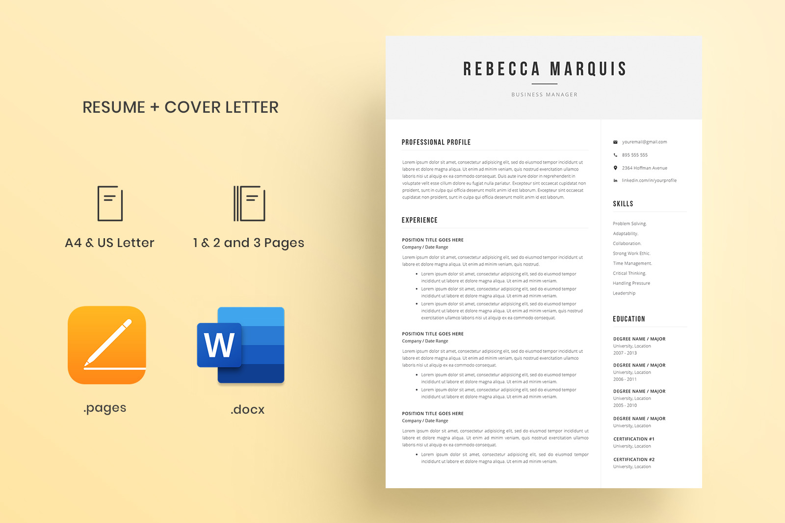 Detail Cv Template Docx Nomer 26