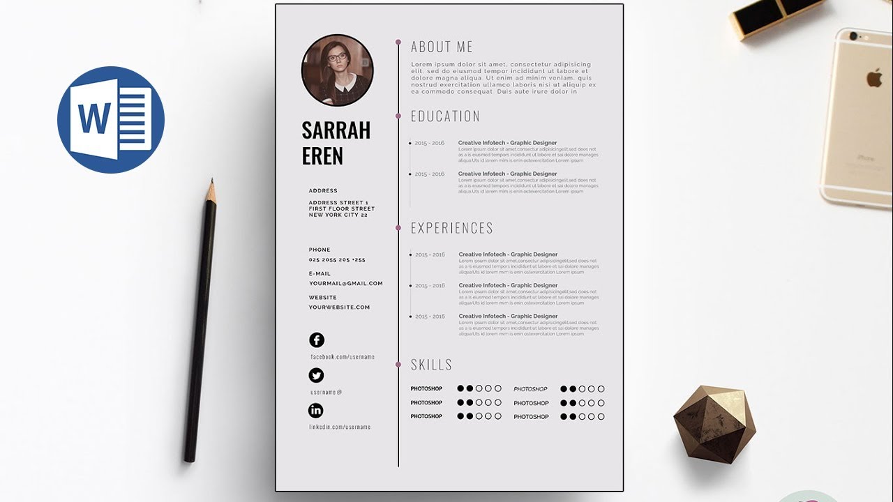 Detail Cv Template Docx Nomer 27
