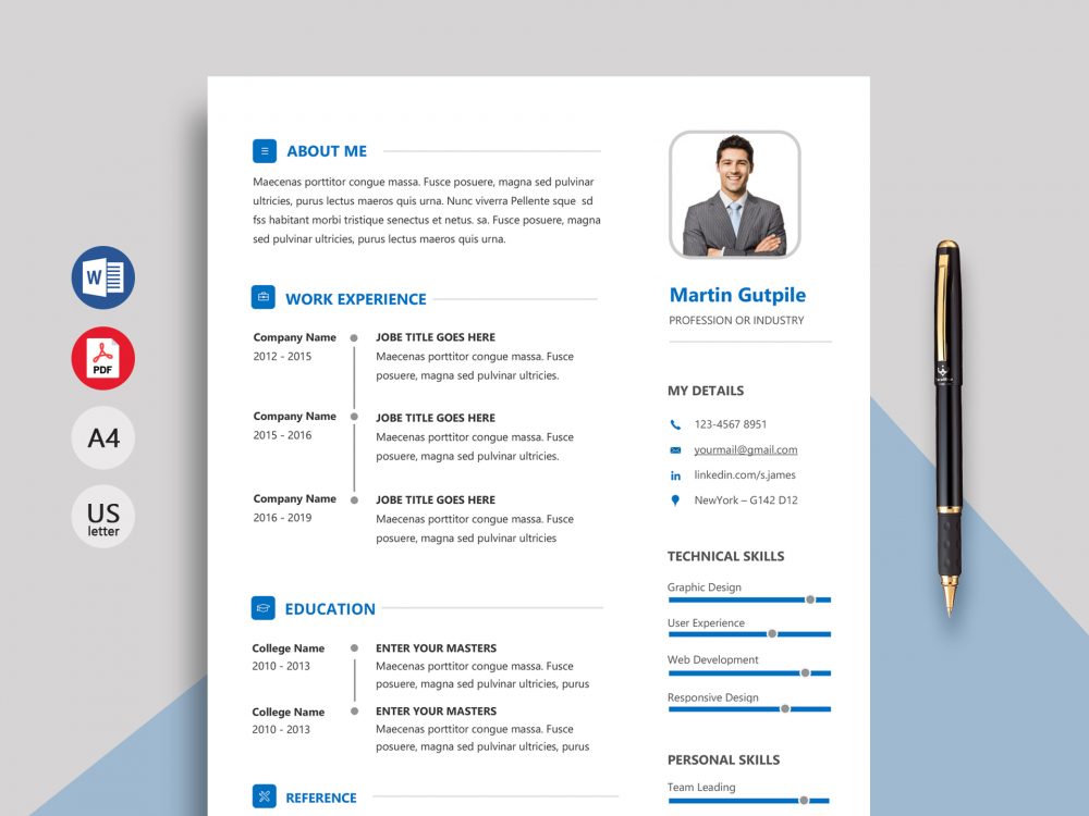 Detail Cv Template Docx Nomer 4