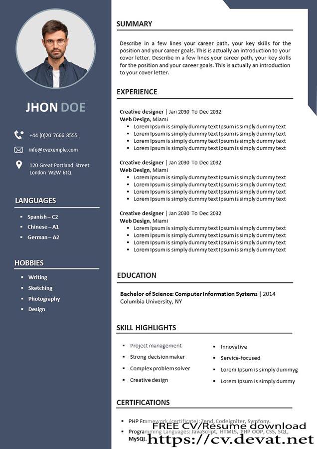 Detail Cv Template Download Nomer 12