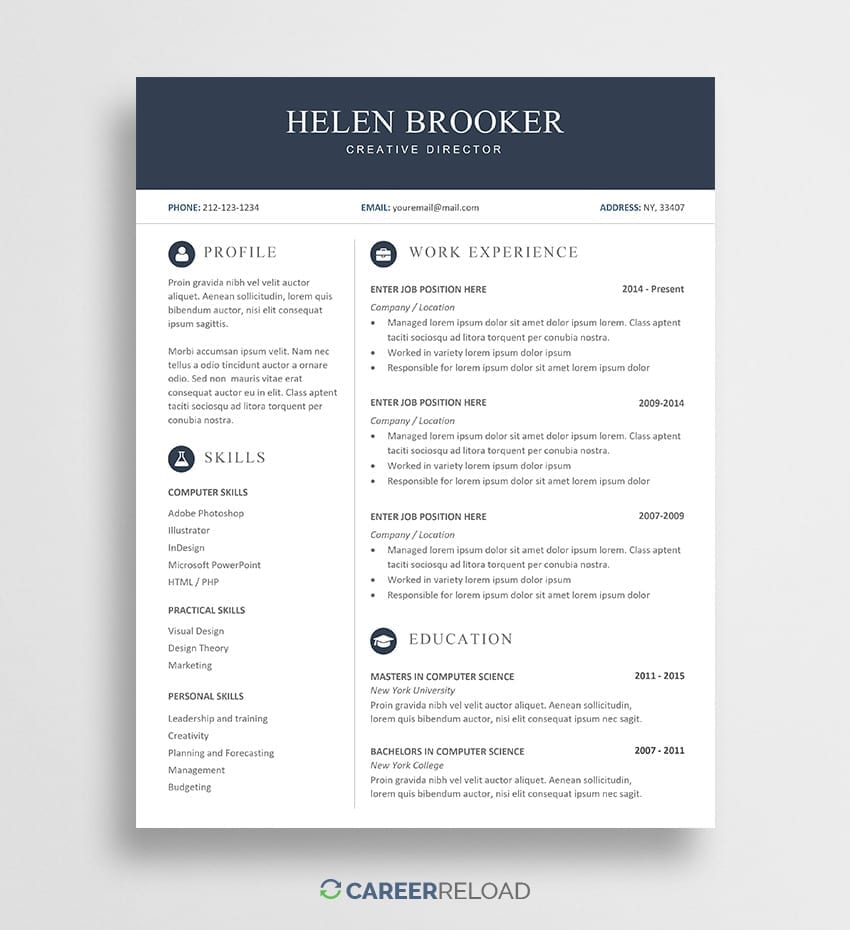 Detail Cv Template Download Nomer 13