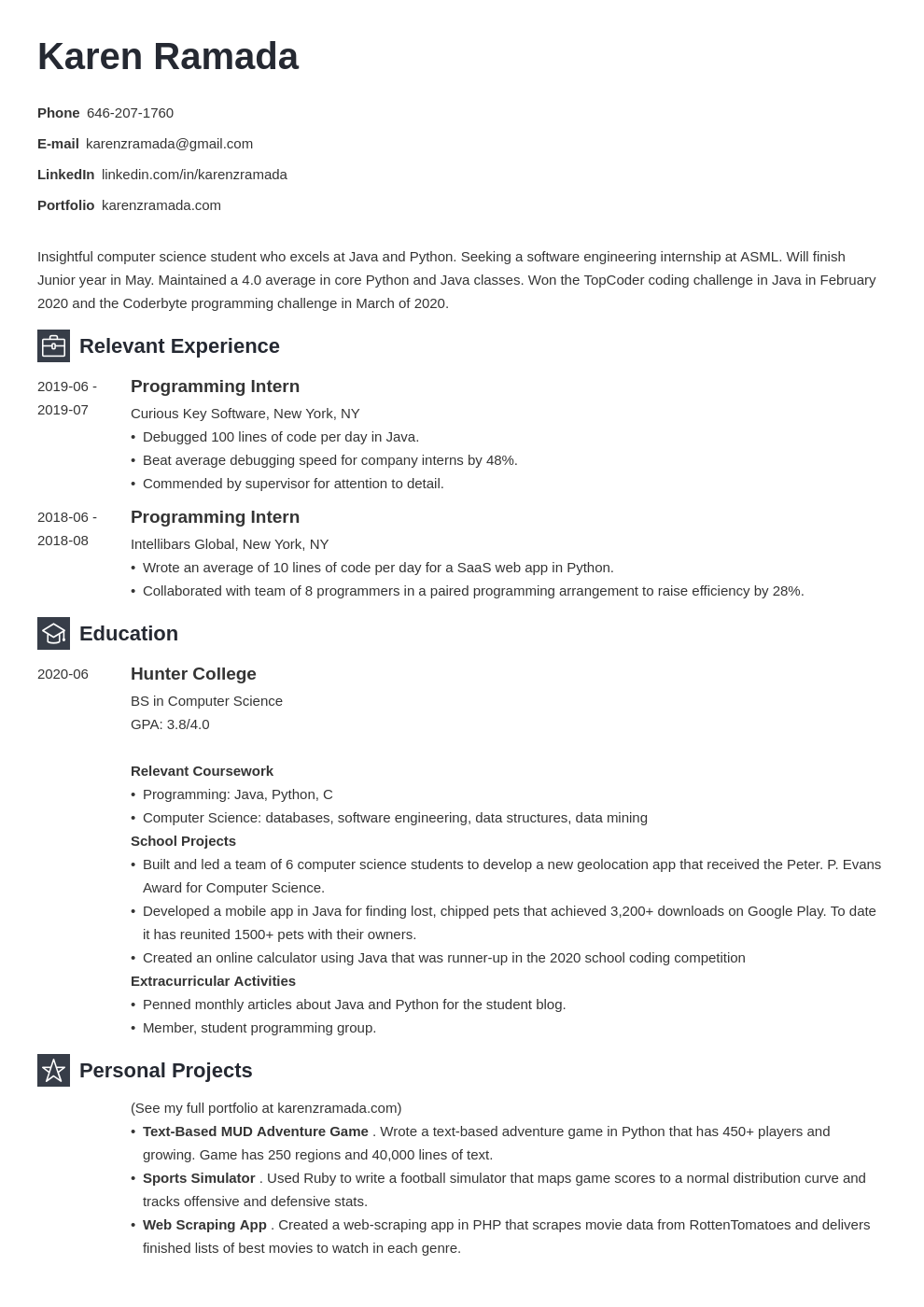 Cv Template For Computer Science Student - 53+ Koleksi Gambar