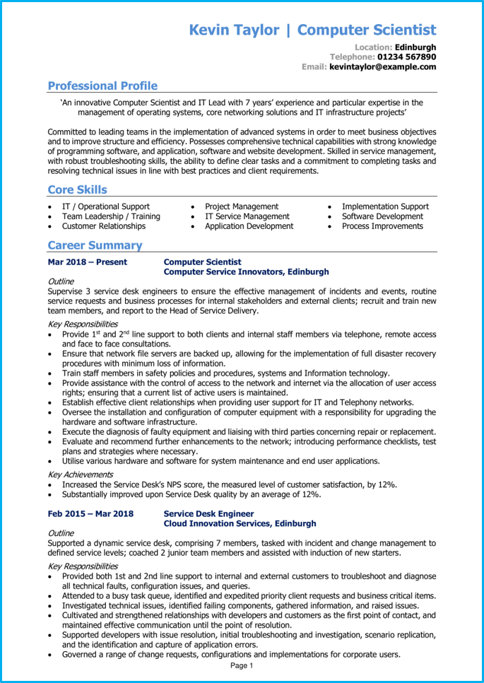 Detail Cv Template For Computer Science Student Nomer 21