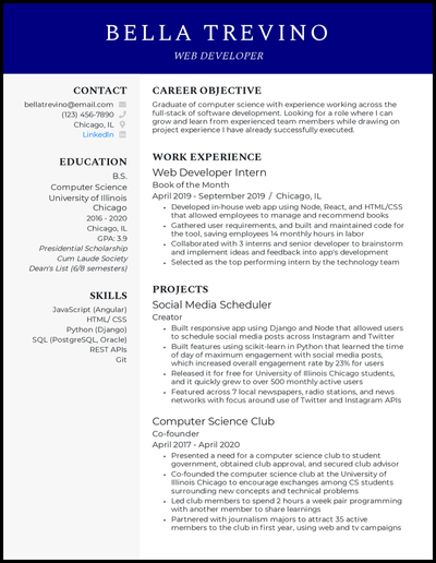 Detail Cv Template For Computer Science Student Nomer 40