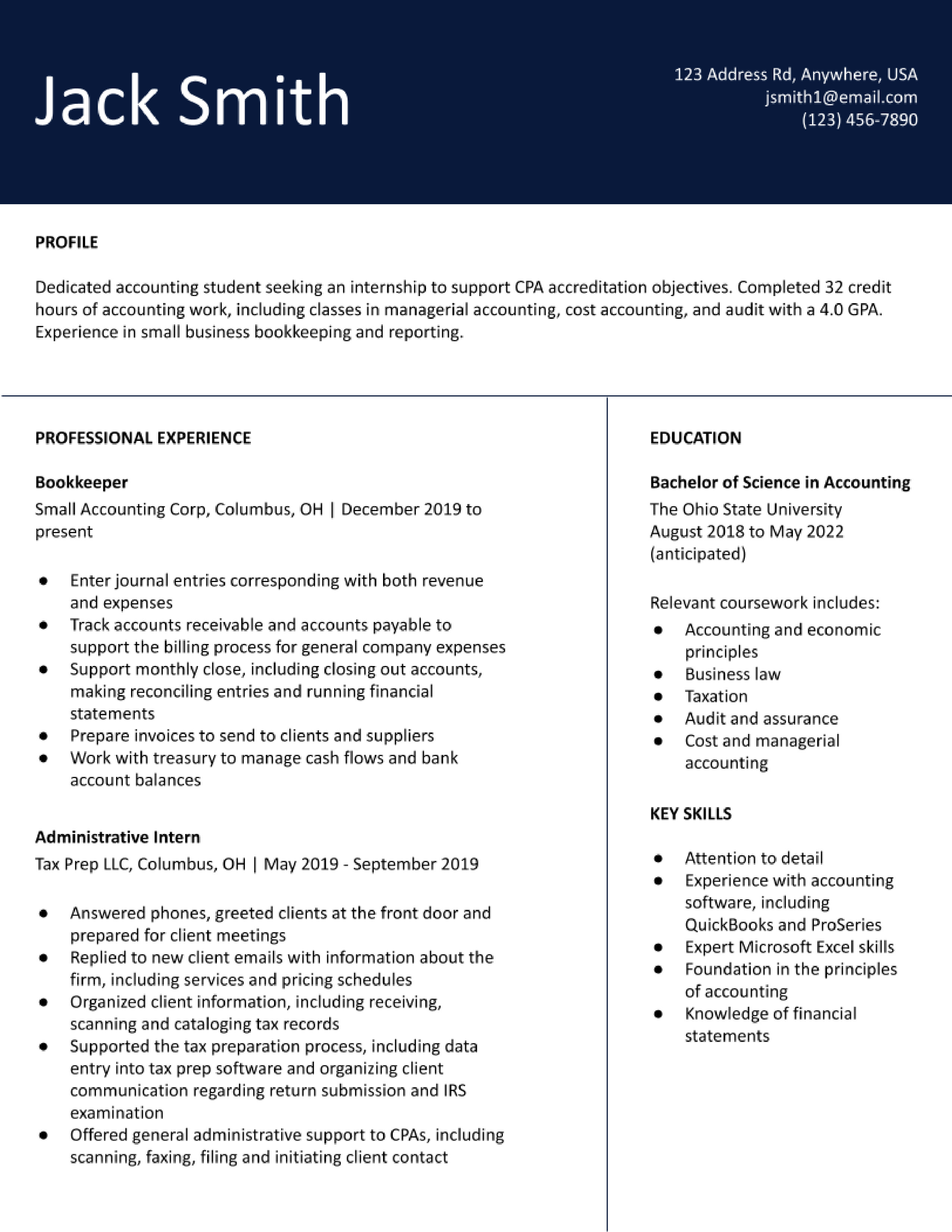 Detail Cv Template For Internship Nomer 21